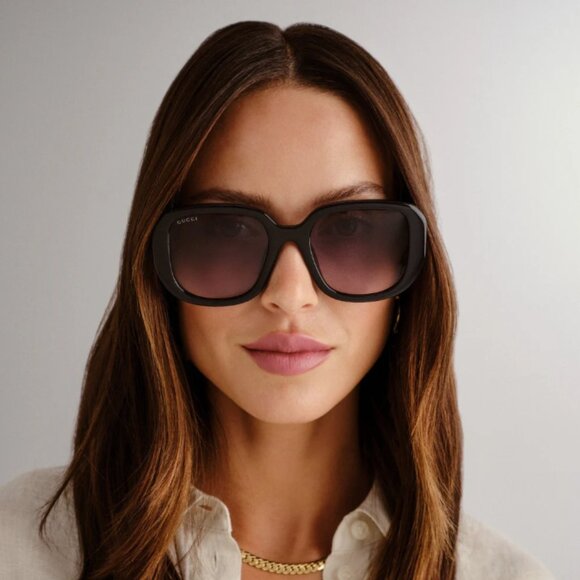 NEW GUCCI WOMEN SUNGLASSES, BLACK WOMEN EYEWEAR GUCCI GG1557SK 001 - Picture 1 of 6